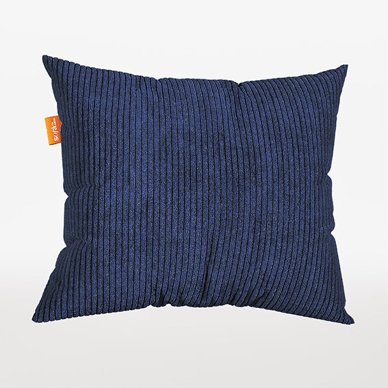 Kit 4 Almofada Tecido Côtelé Prime - Cor Azul - 45x45cm · detalhe das almofadas
