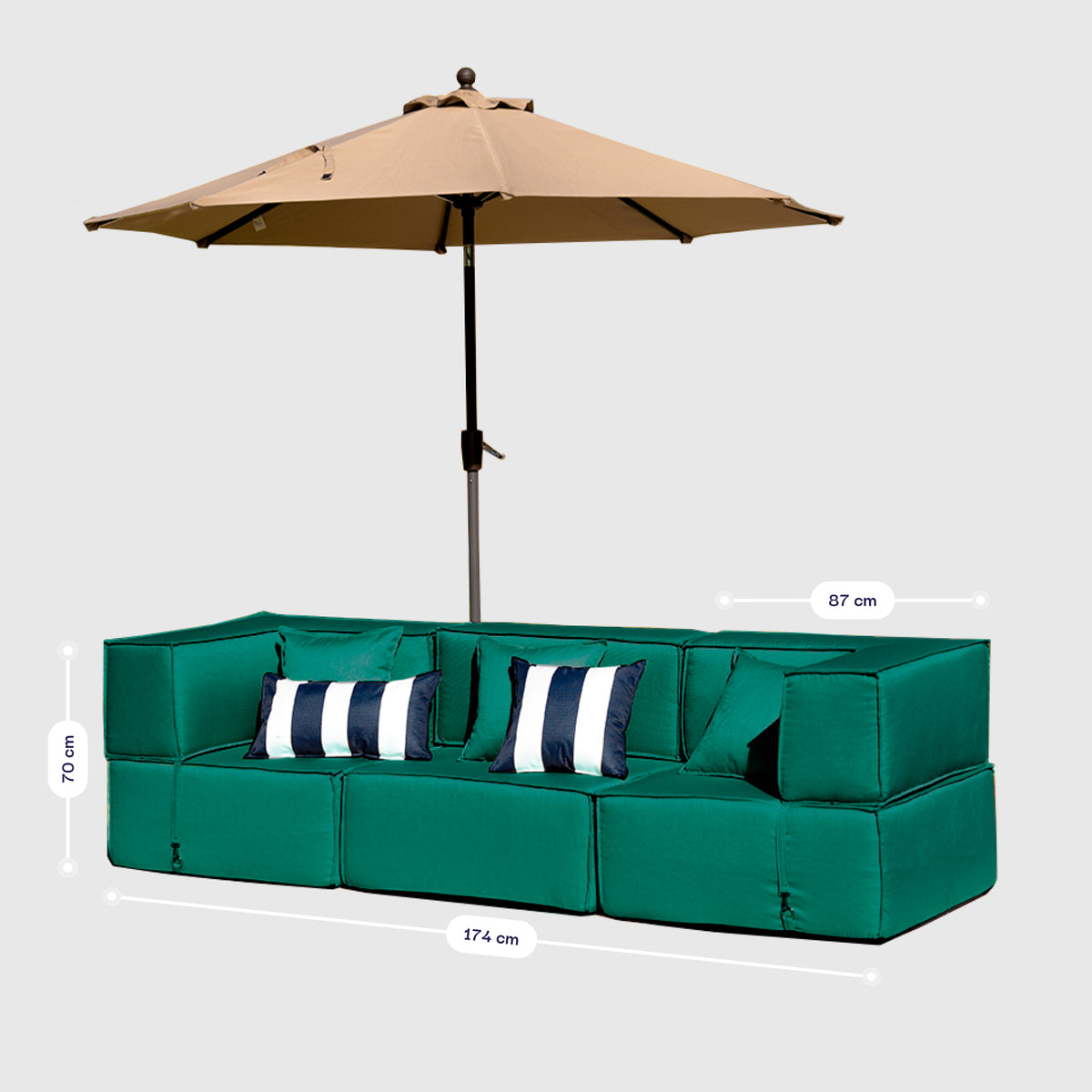 Lounge Zimma com 3 Módulos Verde · vista 8