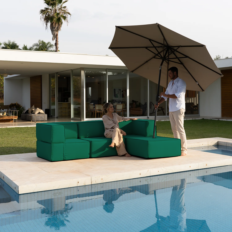 Lounge Zimma com 4 Módulos Verde · detalhe na cor verde