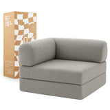 Poltrona do Sofá Cama Bloom Tecido Boucle Cinza - Sofá na Caixa