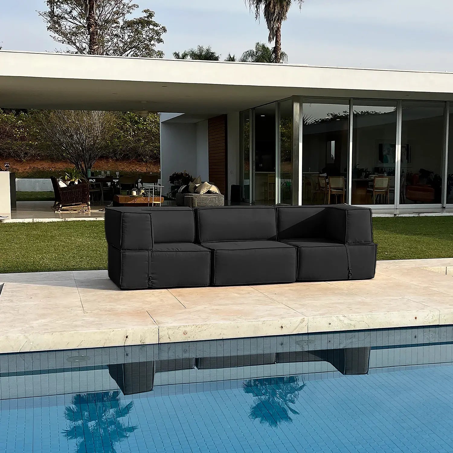 Lounge Zimma com 3 Módulos Preto