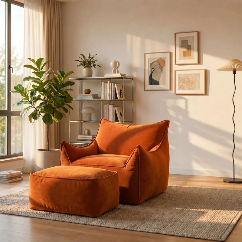 Kit Poltrona Arya + Apoio para pés Terracota