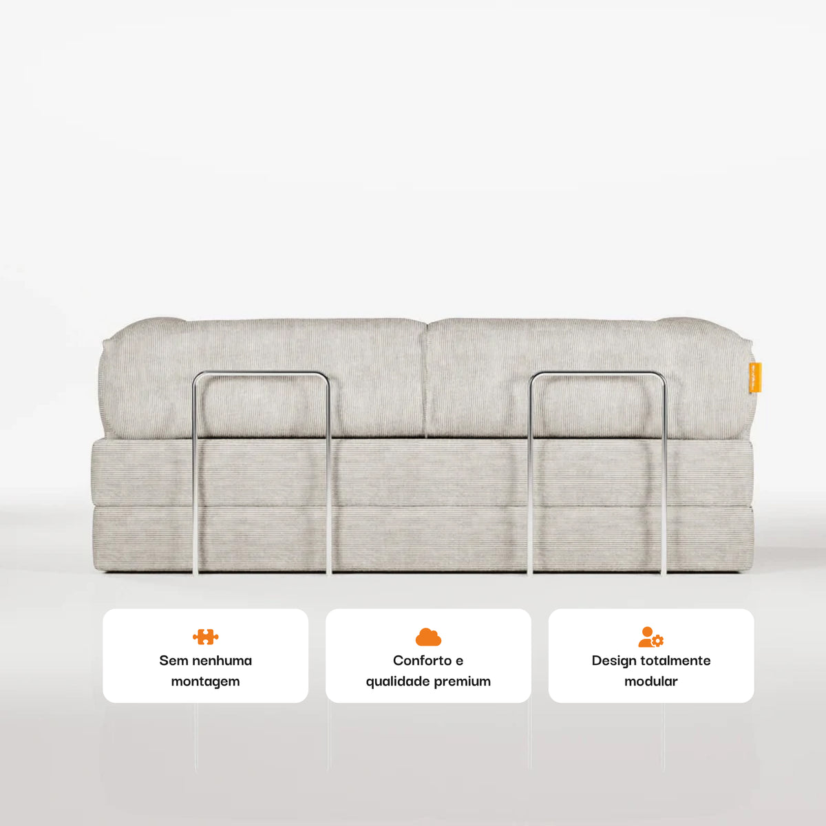 Sofá Cama Bloom Tecido Boucle Linho - Sofá na Caixa · em tecido linho · vista 12