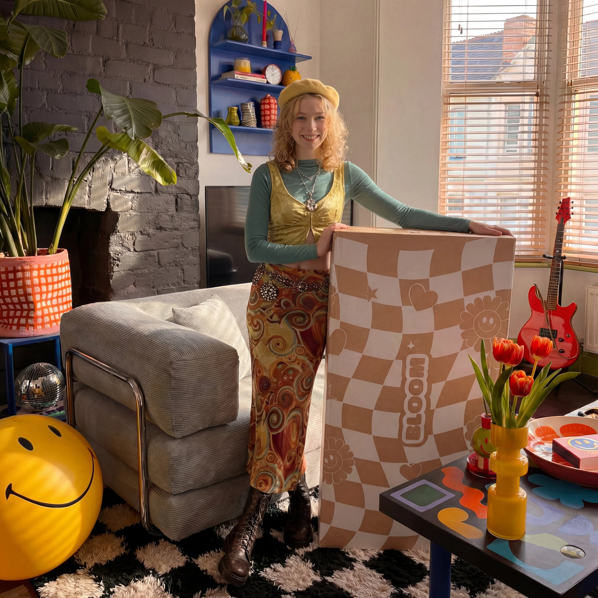 Sofá Cama Bloom - Sofá na Caixa + Apoio de Pé Bloom Tecido Cotelê Cinza · vista 7