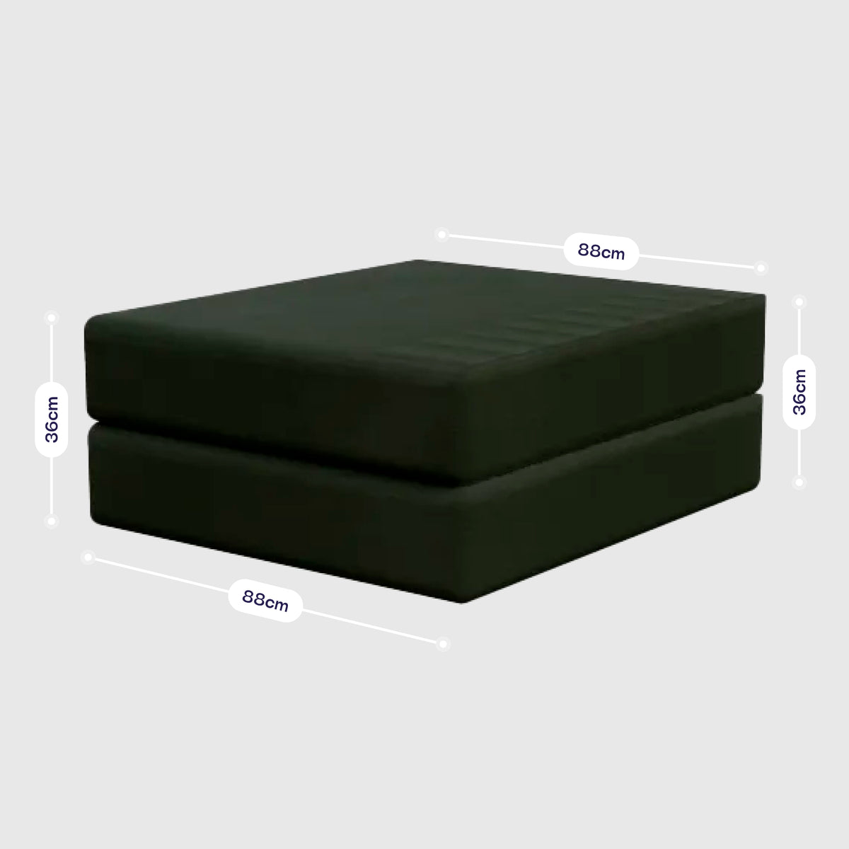 Chaise / Apoio de pé Sofá Cama Bloom Tecido Boucle Verde Musgo · vista 3
