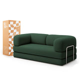 Sofá Cama Bloom Tecido Boucle Verde Musgo - Sofá na Caixa