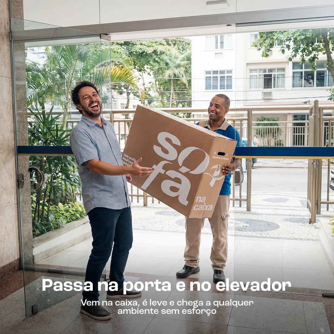 Sofá na Caixa modular 2 lugares Poli-Couro Marrom · vista 14
