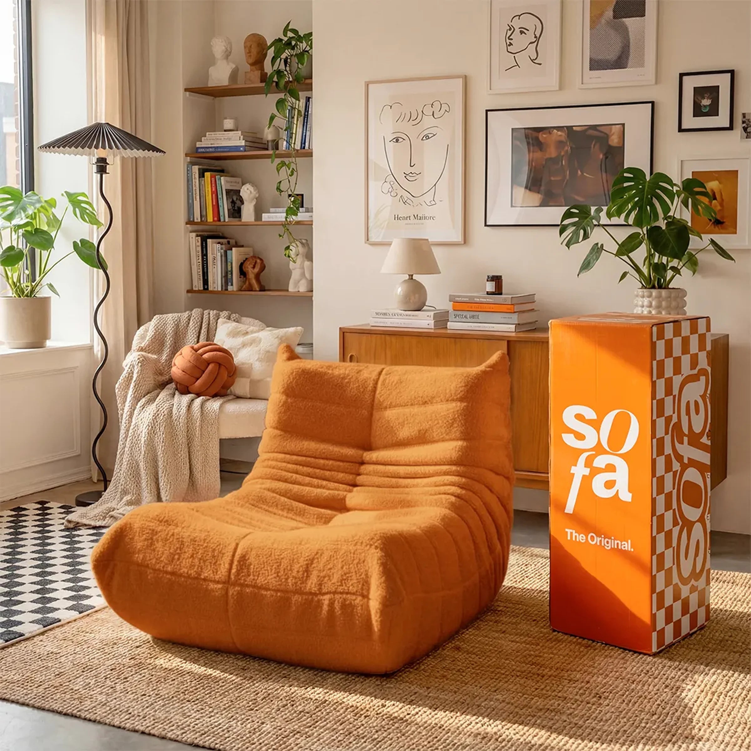 Poltrona Design 1973 Laranja 1 unidade Sofá na Caixa