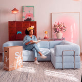 Sofá Cama Bloom Duo - Azul Claro