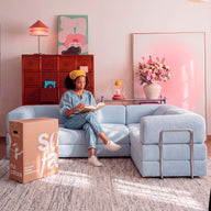 Sofá Cama Bloom Duo - Azul Claro