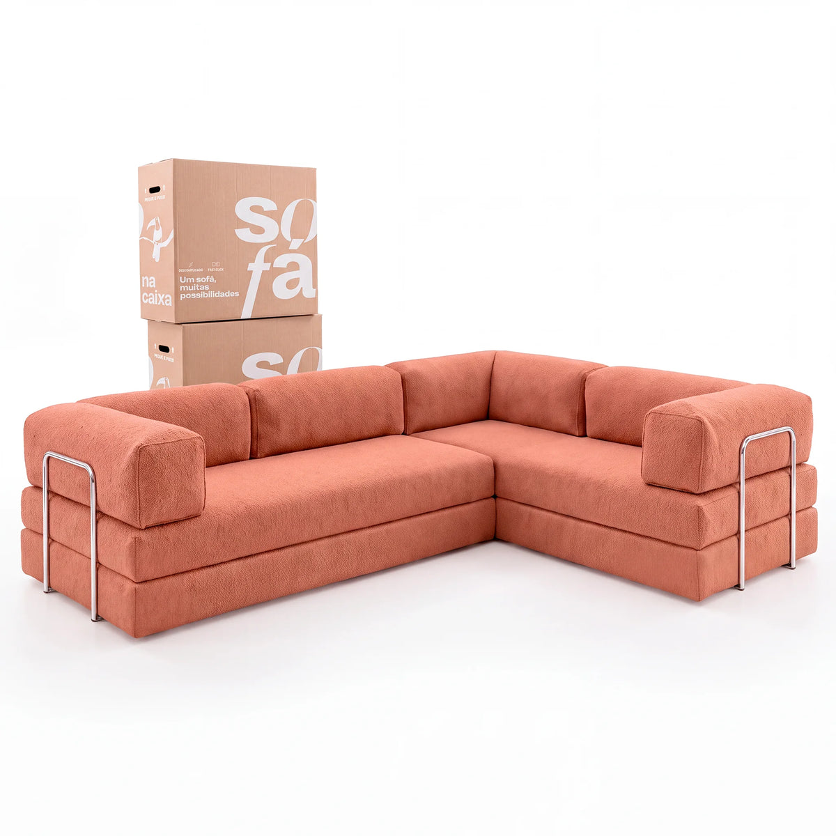 Sofá Cama Bloom Duo - Terracota