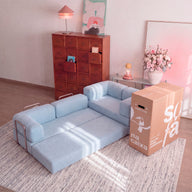 Sofá Cama Bloom Duo - Azul Claro