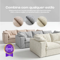 Sofá na Caixa modular Sienna 3 lugares em Boucle - Bege Areia · vista 4
