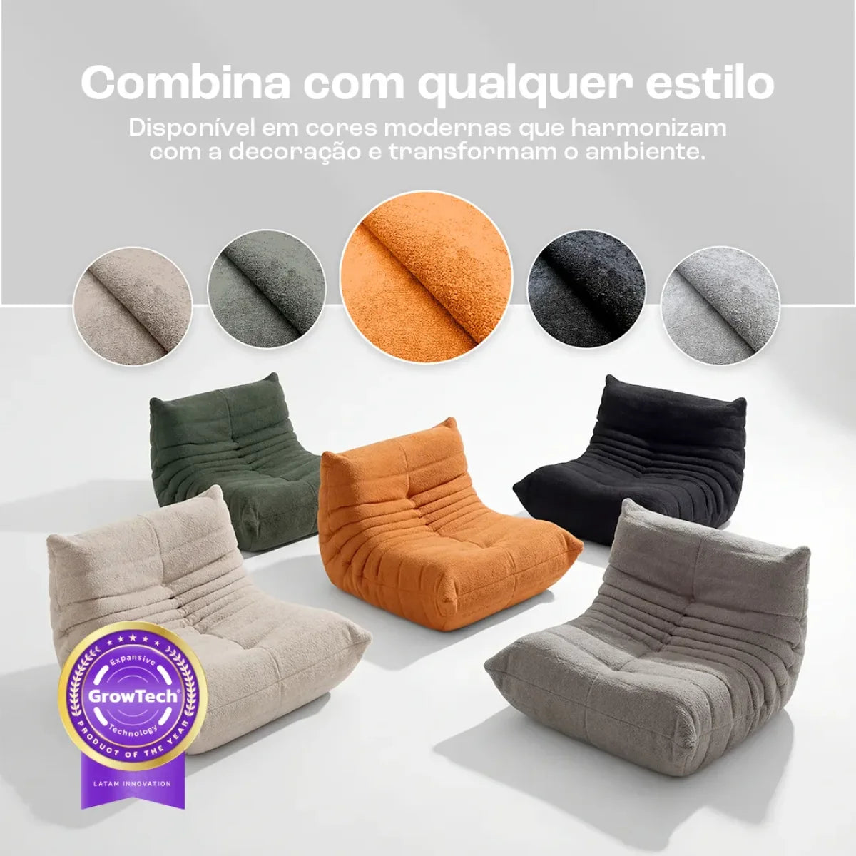 Poltrona Design 1973 Laranja 1 unidade Sofá na Caixa