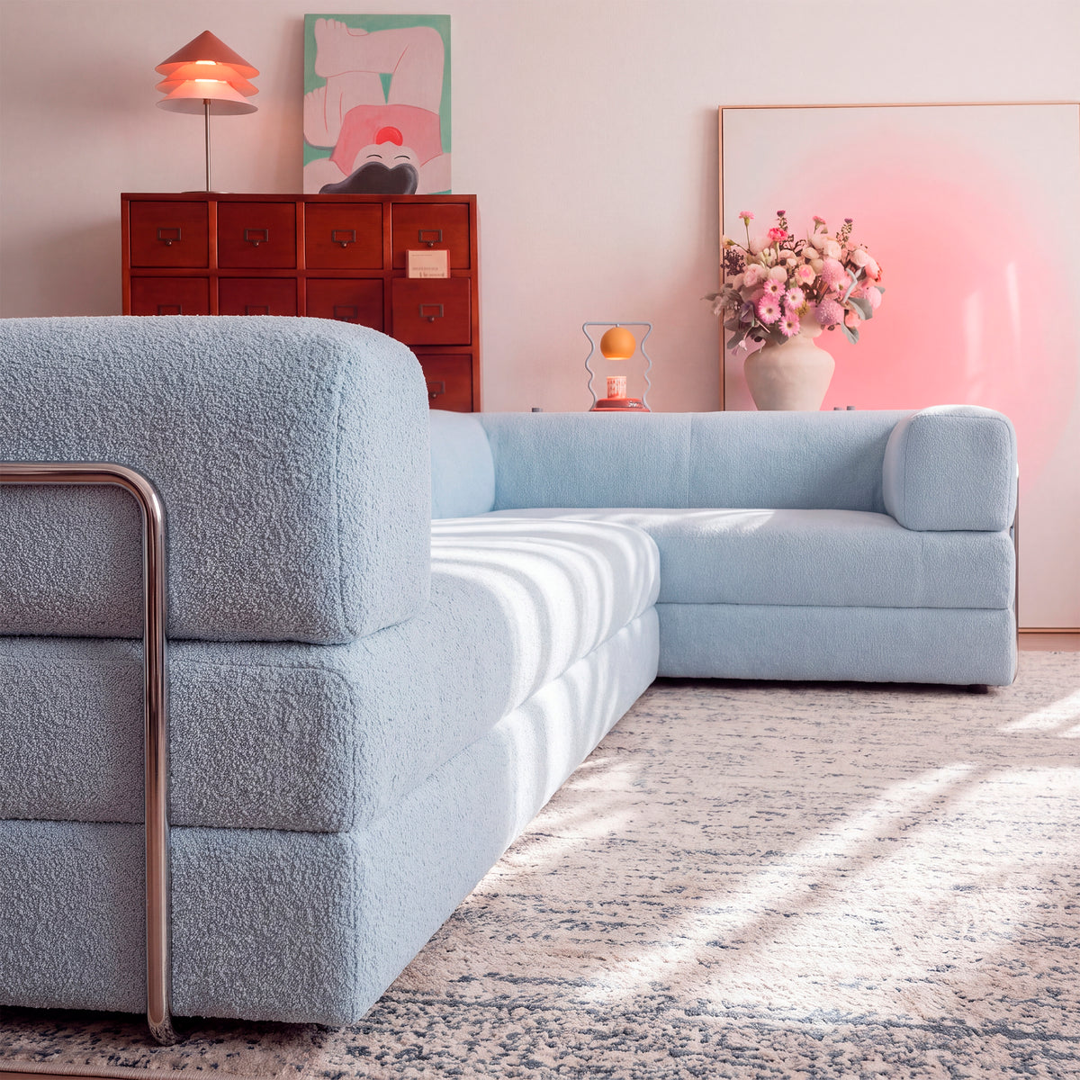 Sofá Cama Bloom Duo - Azul Claro
