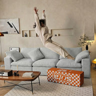 Sofá na Caixa modular Sienna 3 lugares em Boucle - Cinza Granito · vista 5
