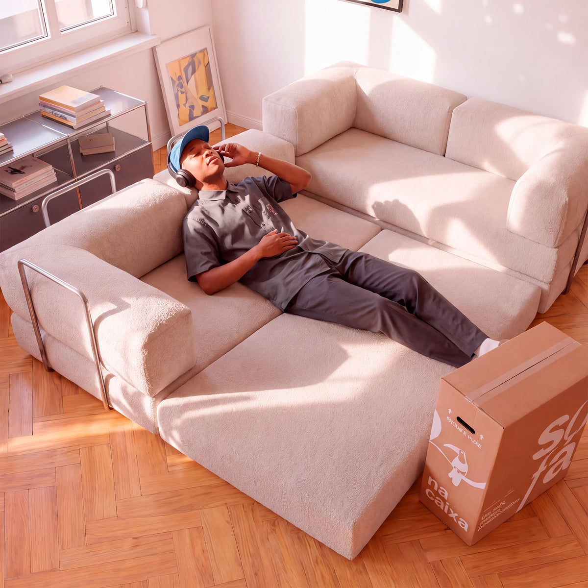 Sofá Cama Bloom Duo - Linho