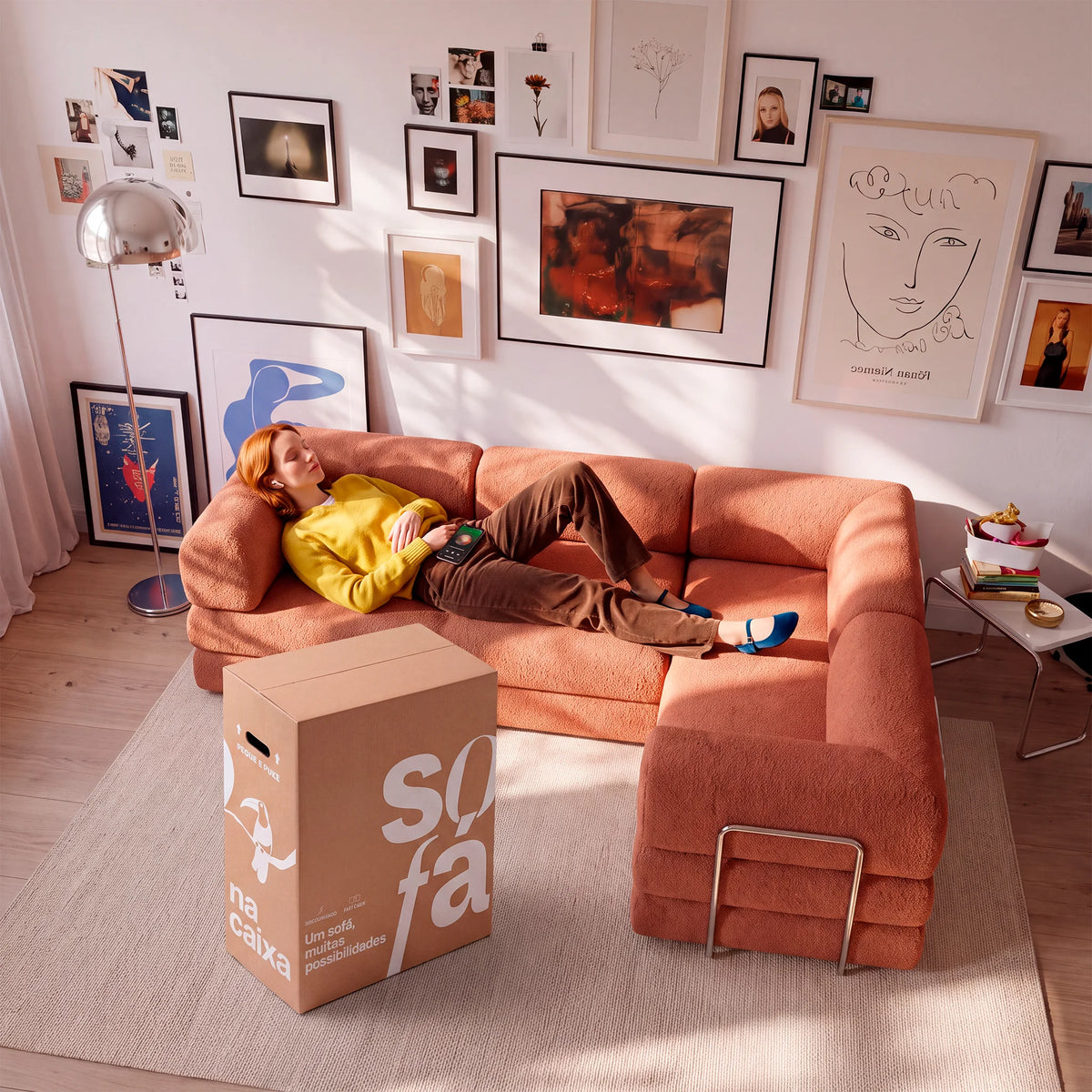 Sofá Cama Bloom Duo - Terracota
