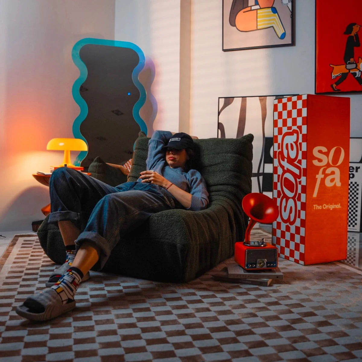 Poltrona Design 1973 Laranja 1 unidade Sofá na Caixa