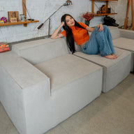 Sofá Modular Pelion 3 Lugares com 1 Chaise - Cinza · vista 9