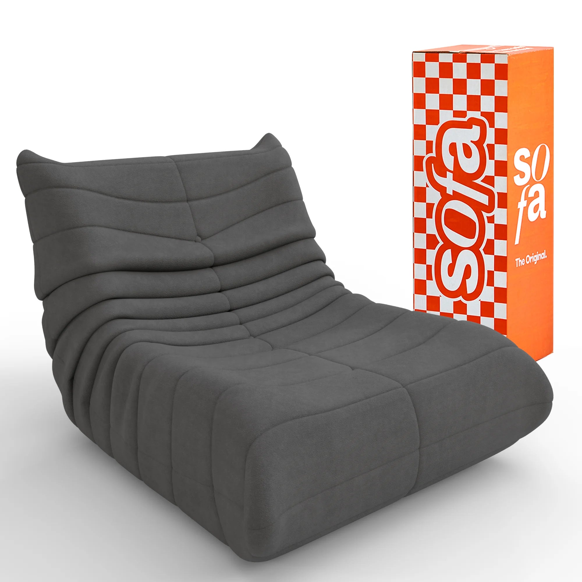 Poltrona Design 1973 Cinza 1 unidade Sofá na Caixa