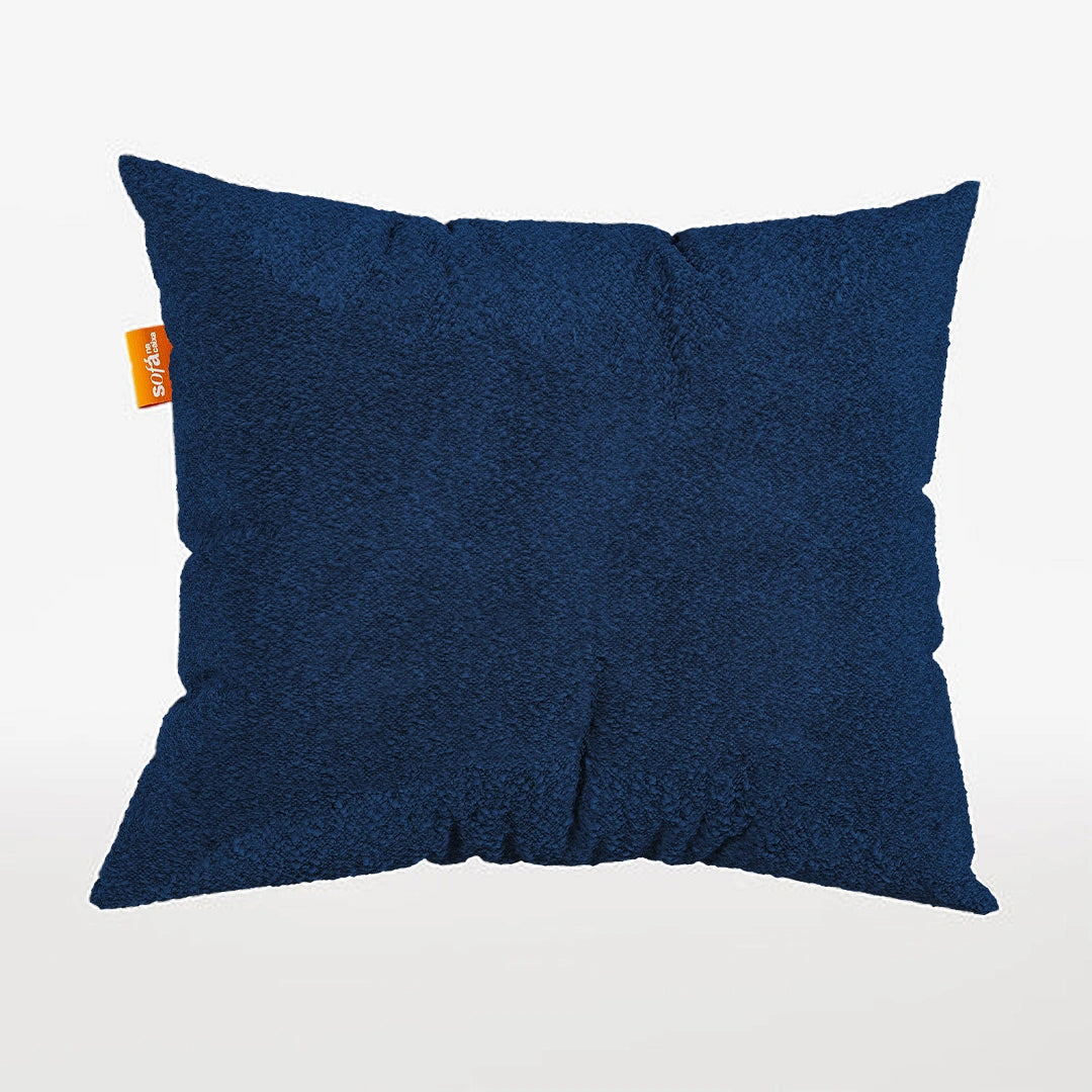 Almofada Tecido Bouclé  - Cor Azul - 45x45cm