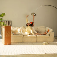 Sofá na Caixa modular Sienna 1 lugar Canto em L Esquerdo Boucle - Off-White · vista 3