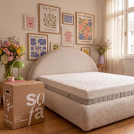 Cama Tecido Boucle Compactada + Colchao Altura 28cm D33 HYBRID