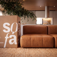 Sofá na Caixa modular 2 lugares Poli-Couro Marrom - Sem braço
