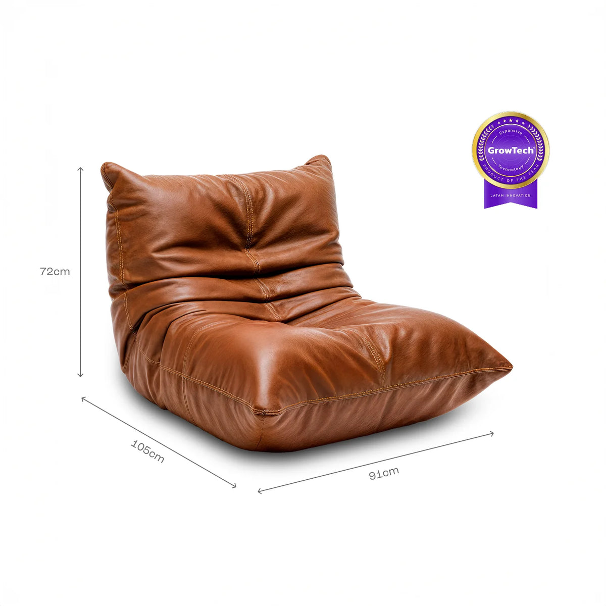Poltrona Design 1973 Courino Marrom 2 unidades Sofá na caixa · medidas e dimensões