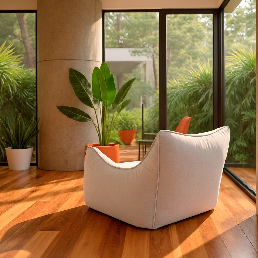 Kit Poltrona Arya + Apoio para pés Cinza · em ambiente decorado · vista 6