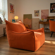 Kit Poltrona Arya + Apoio para pés Terracota · em ambiente decorado · vista 4
