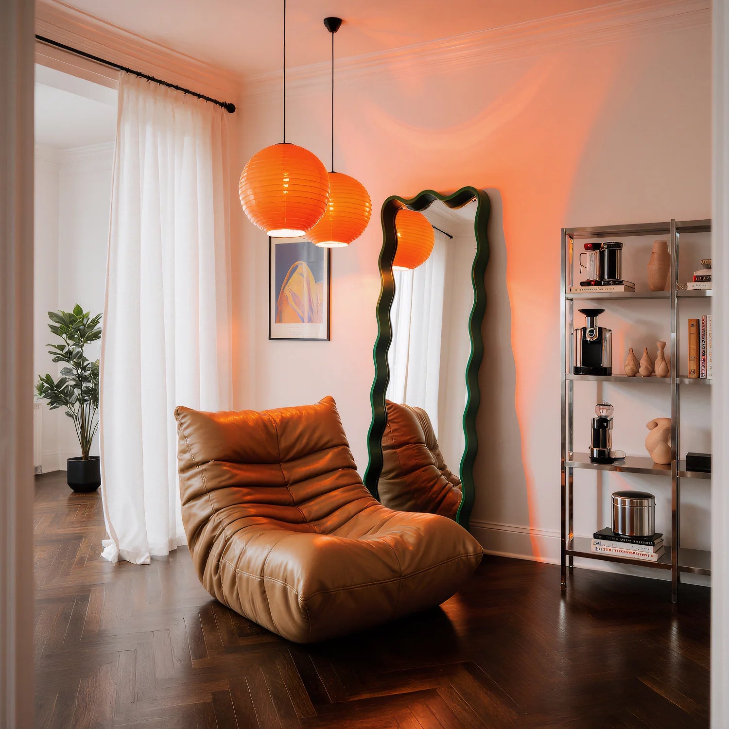 Poltrona Design 1973 Courino Marrom 2 unidades Sofá na caixa