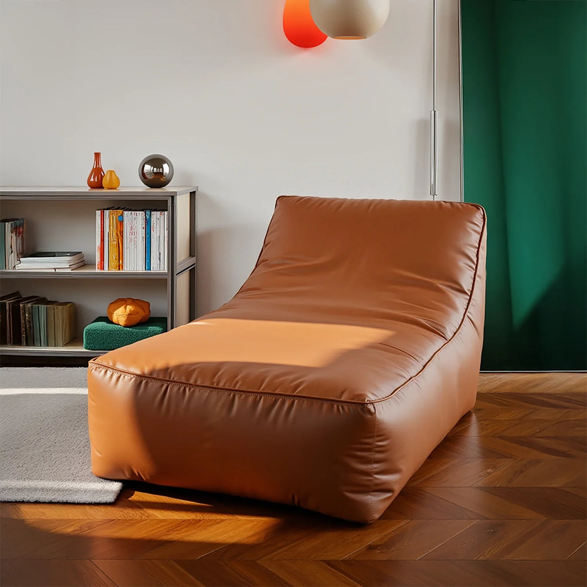 Poltrona Amaia Uni Poli-Couro Marrom · em ambiente decorado · vista 4