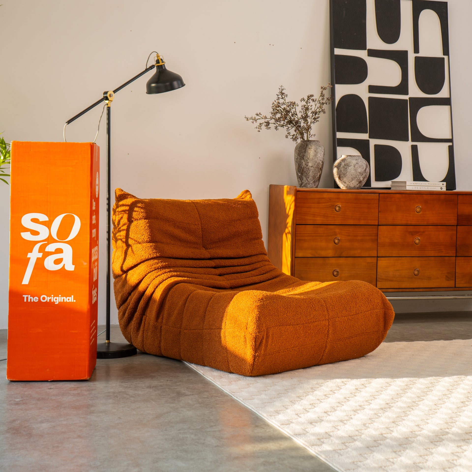 Poltrona Design 1973 Laranja 1 unidade Sofá na Caixa