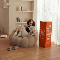 Sofá na Caixa cosmo 1 lugares em Boucle - Linho · em ambiente decorado