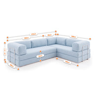 Sofá Cama Bloom Duo - Azul Claro