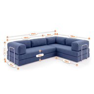 Sofá Cama Bloom Duo - Azul Marinho
