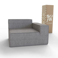 Sofá Modular Pelion 1 lugar Canto em L Direito Boucle - Cinza - Sofá na Caixa