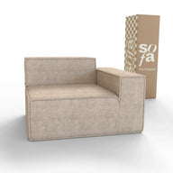 Sofá Modular Pelion 1 lugar Canto em L Direito Boucle - Linho - Sofá na Caixa
