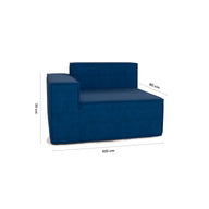 Sofá Modular Pelion 1 lugar Canto em L Direito Boucle - Azul · detalhe na cor azul