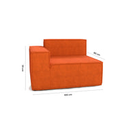 Sofá Modular Pelion 1 lugar Canto em L Direito Boucle - Laranja · detalhe na cor laranja