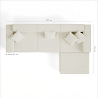 Sofá Modular Pelion 3 Lugares com 1 Chaise - Linho · medidas e dimensões