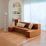 Sofá Modular Pelion 3 Lugares com 2 Chaises - Laranja · visão geral final