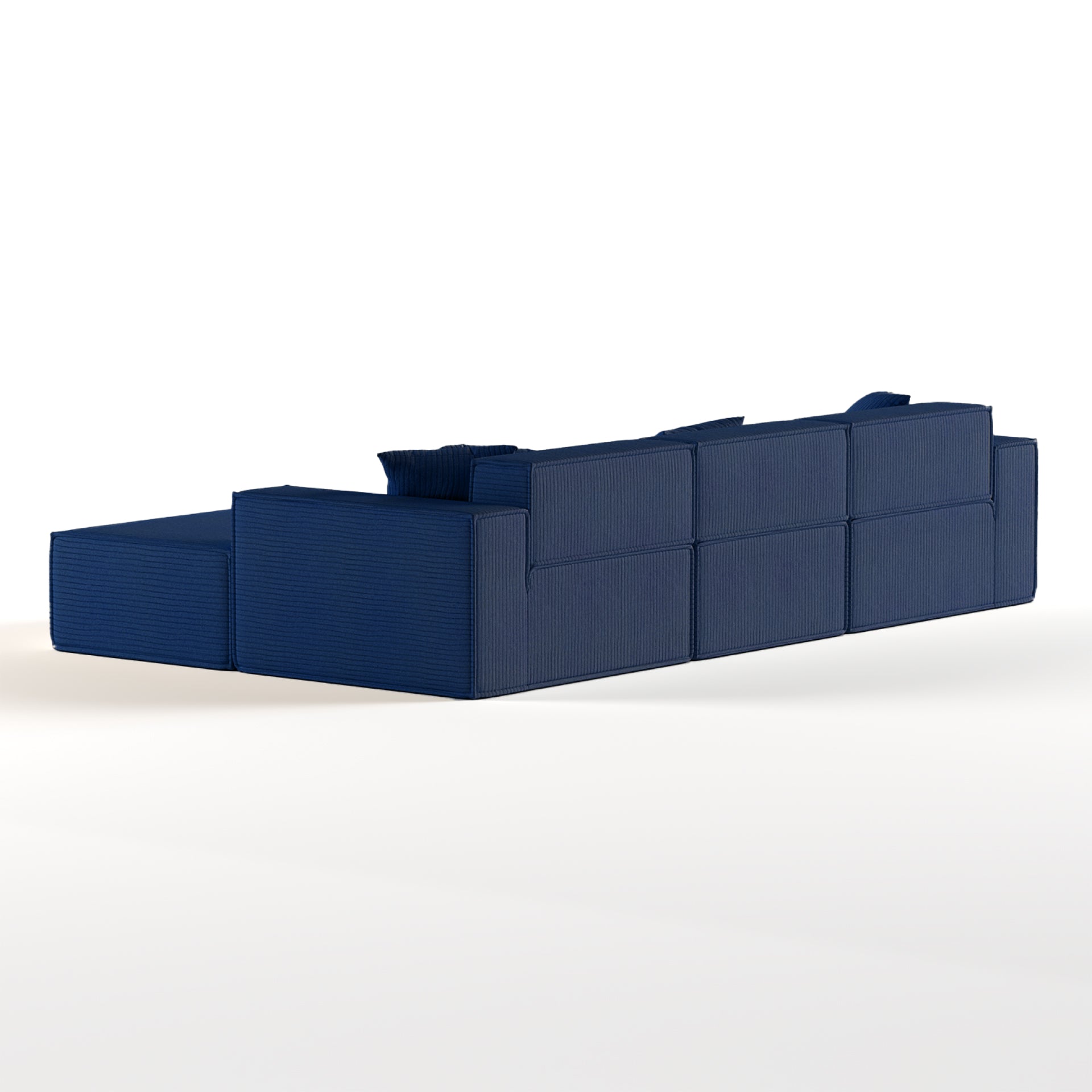 Sofá Modular Pelion 3 Lugares com 1 Chaise - Azul