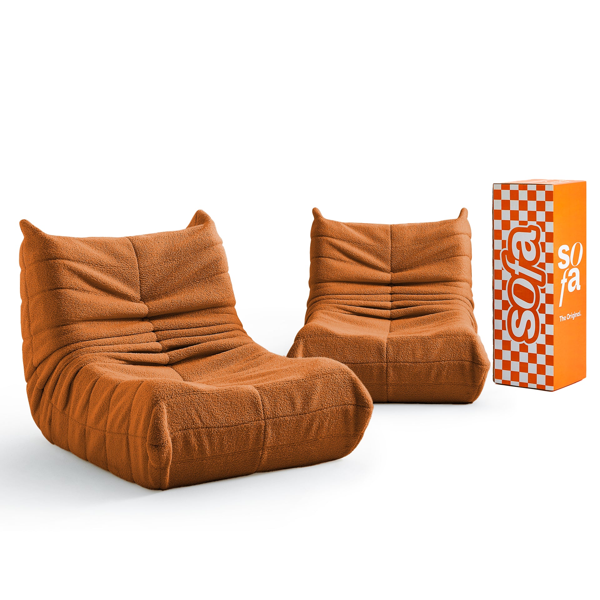 Poltrona Design 1973 Laranja 2 unidades Sofa na Caixa