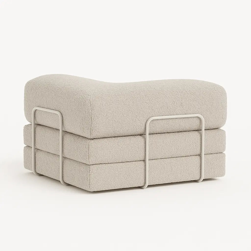 Poltrona do Sofá Cama Bloom Tecido Boucle Linho - Sofá na Caixa