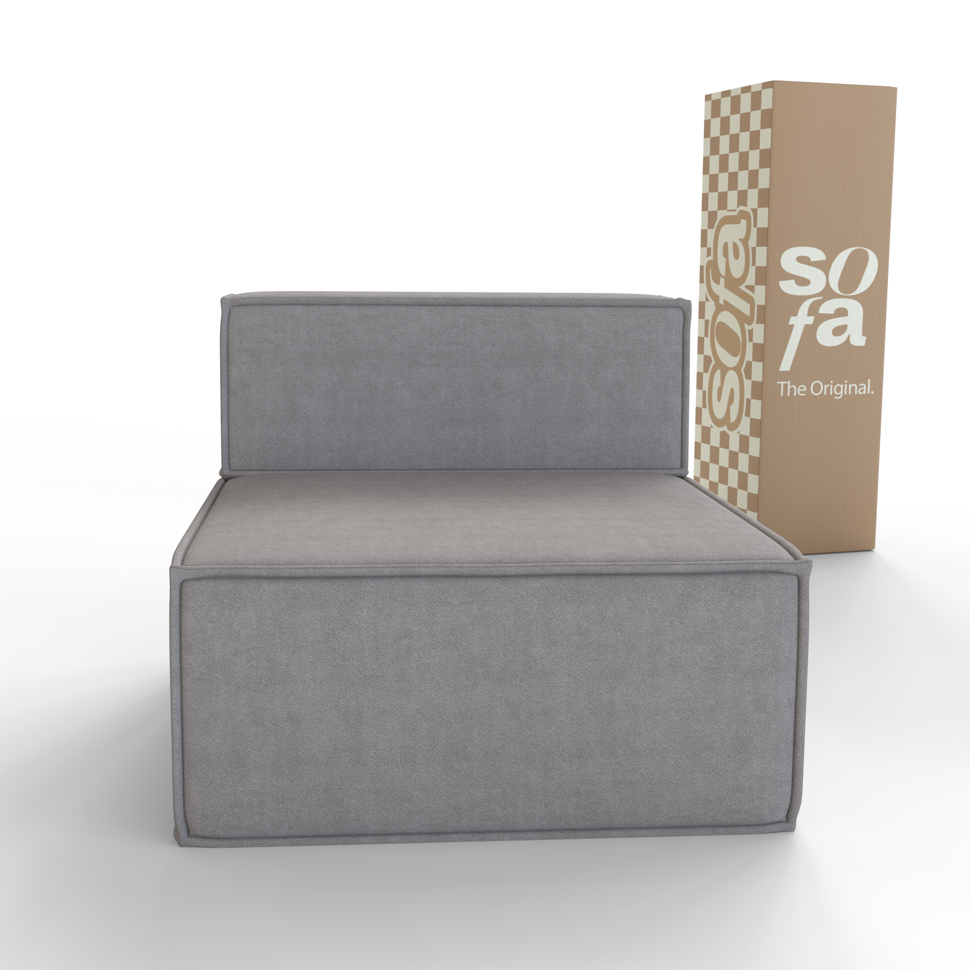 Sofá Modular Pelion 1 lugar Poltrona em Boucle - Cinza