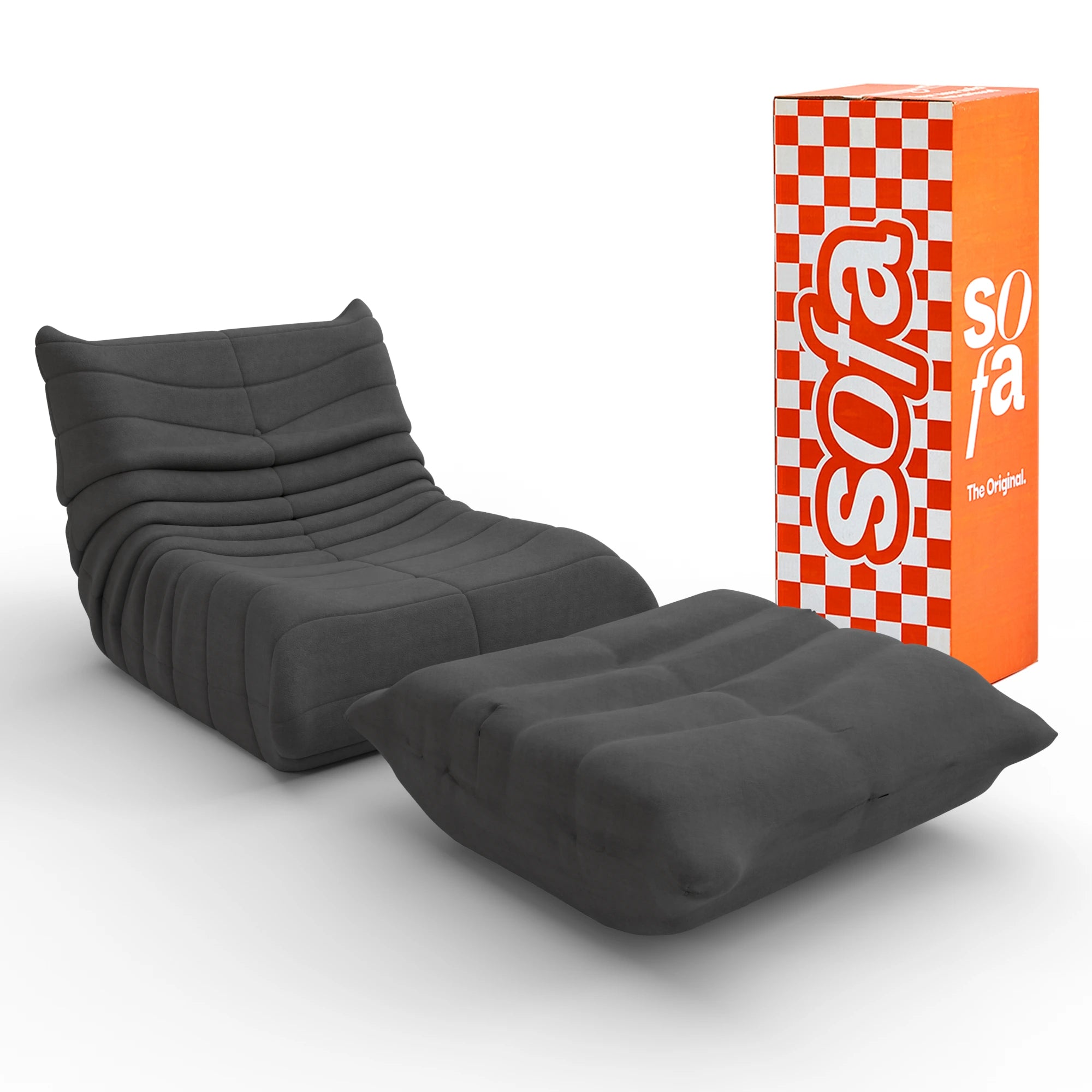 Kit Poltrona Design 1973 + Apoio para pés - Preto