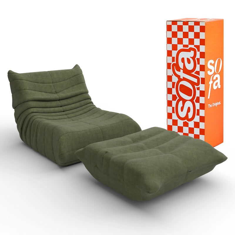 Kit Poltrona Design 1973 + Apoio para pés - Verde - Sofá na Caixa